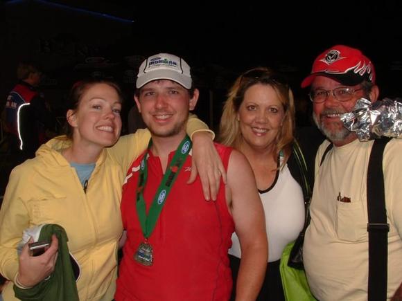 My youngest boy completing his first "Ironman"