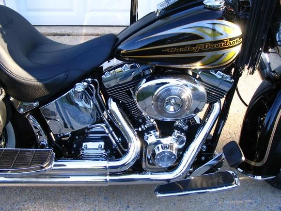 custom numbered paint on tank and fenders from harley