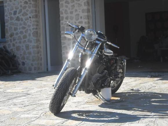 it could be a kitchen aid bike since i dont have any of the right tools , flippin crazy , recycle all the parts ahhahha its a joke workin like this , i hope it will hold 

im scared of the final result