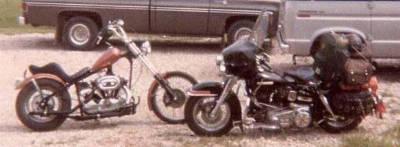 '72 XLCH and '78 FLH
May 1981, getting ready to hit the road for wherever!
