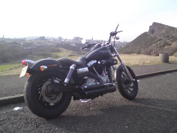 If you look to the left of the Handle bars you can see Edinburgh Castle.