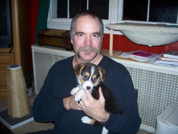 My two guys:  Mic (hubby) and Ozzie the day we brought him home