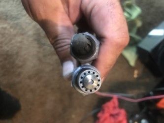 AGAIN NARROW VS WIDE, KEEP IN MIND MY BIE HAS LIKE ONLY 4K MILES, BOTH O2 SENSERS WERE CLOGGED REALLY GOOD, SO IF ANYONES using tuners, you might want to change them out, even if you don't have a tuner, the ecm cannot possibly get a accurate reading from them, this pic was after cleaning with denatured alcohol and other chemise, as I have friends w /rockers and if worked, was gonna pass this TIP on to them, like I am to anyone here, see when I do a build thread, its not just look at me,