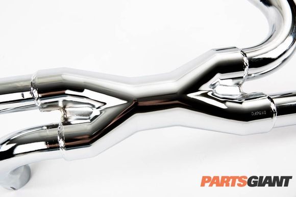 A close-up of the Power Chamber crossover, sans heat shields. 