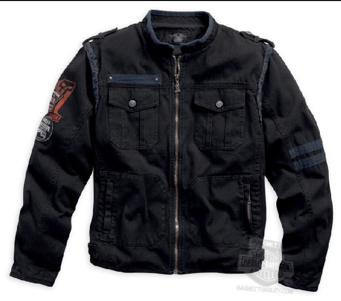 Harley-Davidson Men's Large Black Canvas Jacket #1 Skull 97454-14VM NWT