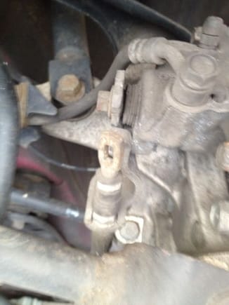 disconnected brake line. This is the parking brake cable?