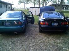 Last pic of her completely green....and next to my buddy's Celica.