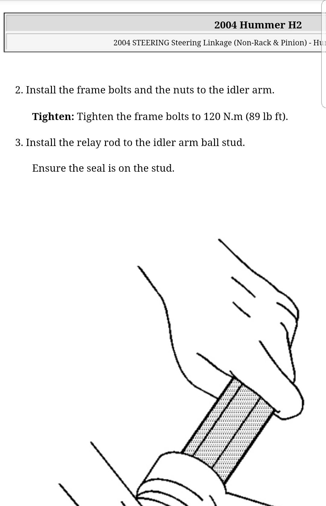 Idler Arm Torque Specs Hummer Forums Enthusiast Forum for Hummer Owners