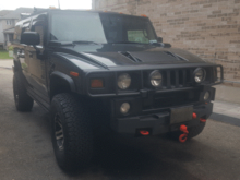 blacked out the chrome and painted towhooks and winch hook red