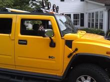 big truck with little dog