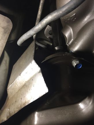 This shows how close I got the cooler line to the heat shield. Initially, I routed the cooler lines without the trans heat shield installed. Didn’t work....had to reroute the lines