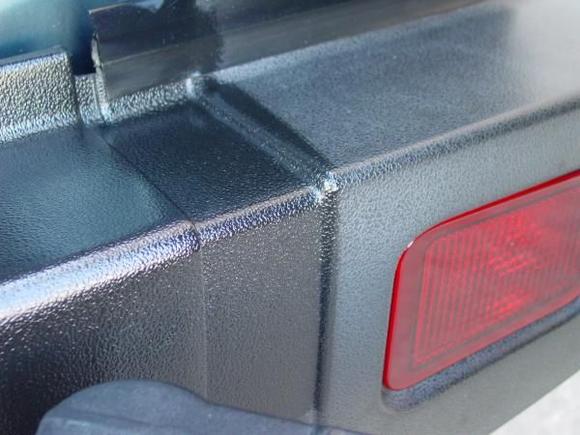 Close up of Wipe New application. I've applied it to the left side but not the right to show the difference.