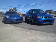 Brother's car and my STi