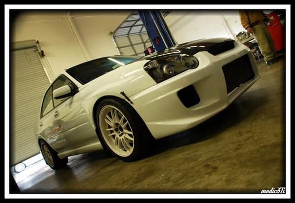 Adam's STi with newly painted bumper