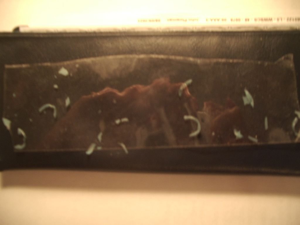 This is a sample of the blue plastic particles.