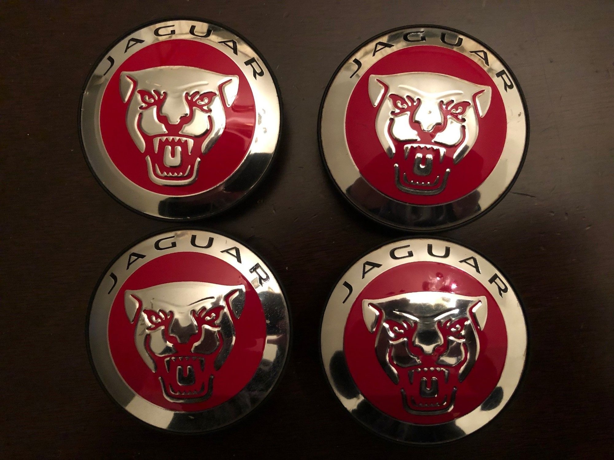 Accessories - OEM Modern Style Red Wheel Center Caps - Used - Porter Ranch, CA 91326, United States