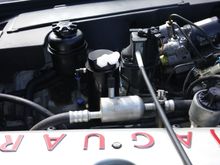 Catch can location ready to be piped into the crankcase breather circuit