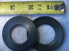 1 pair of self aligning washers, spherical faces face each other, 2 pairs back to back, flat faces face out on each pair