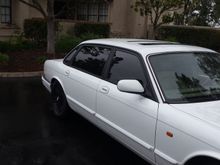 3M matte black window trim. This is a pain to do right. Just peel back the weather stripping. It's not impossible...the rear quarter window, that is impossible so far. I know it can be professionally done. Now I need to do the front & back glass trim.