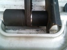 upper ball joint in, much easier than the out just take time when you first start to be sure you are going in straight