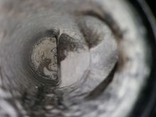 in the beginning of removing parts, I found this in the thermostat housing very bad goo.