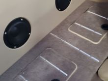 Final results.  Aluminum ribs to protect the carpet.