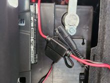 Wire to the left is for my CTEK.
