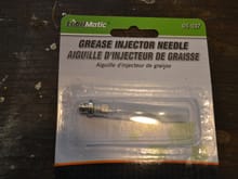 Here is the grease fitting needle package.  It cost about $6.  I used the needle to grease the other ball joints on the front suspension.