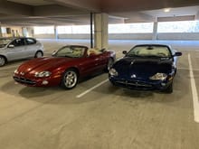 Work parking lot, continuing apocalypse edition.  Only one of these is mine.  Good choice, I'd say.