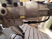 Cable close-up. This controls the forward/backward motion of the steering wheel.