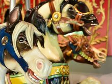 An antique carousel at the Heritage Museum