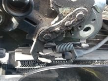 Bonnet catch condition which probably caused central cable to snap. Cable had it's task cut out for it. Should have kept it far cleaner!