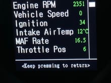 This ignition advance is pretty close to what it is at cruising speed at a similar rpm. At idle on a warm engine it’s in the neighborhood of 0-6 degrees advanced.