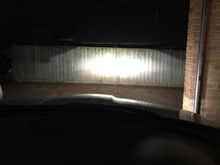 High beam with both Xenon and LEDs active. You can almost smell the fence burning! LoL