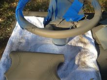 Spraying the steering wheel. I had drip issues...