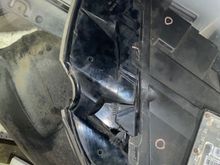 View oof 3 drilled ventilation holes from underside. 