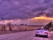 Waiting for dusk on a South Texas country road
