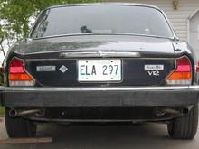 It has dual rear tanks with dual chrome filler spouts. Apparently this car used to belong to one of the Winnipeg Blue Bombers. That is our local CFL team.