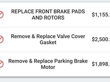 Estimate for replacing motor. 