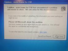 Tabman error when I close the program.