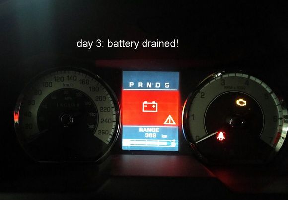 Jaguar XF stuck in P battery warning