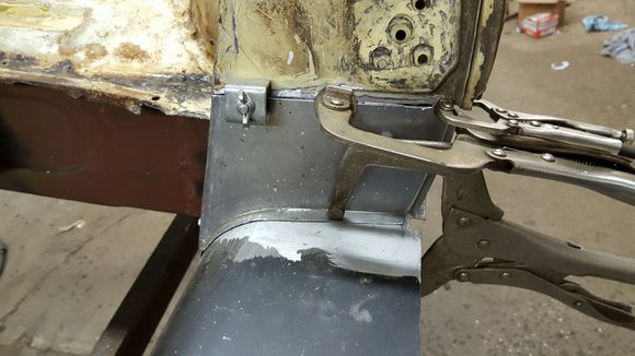 Trial fit of lower patch panel (Thanks Chuck at Monocoque metalworks!)