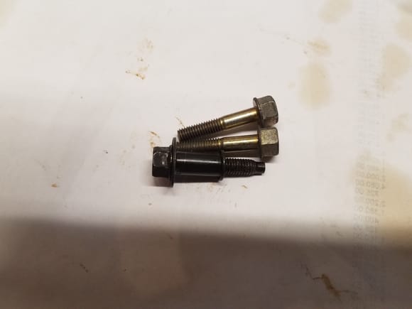 The gold bolts are the ones that you need. I measured both bolts and the standard cam bolt is 1.35" and the gold ones are 1.25". I put a standard cam bolt in the position closest to the cam sensor.  The end of the bolt goes all the way through and we'll hit the cam sensor.