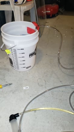 Fluid expell measuring bucket