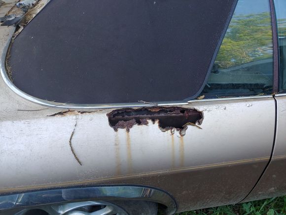 Only hole this size. Others are the size of a quarter in the hood and one weak spot on the passenger door that i can think of