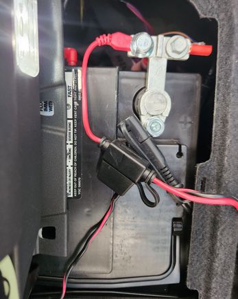 Wire to the left is for my CTEK.