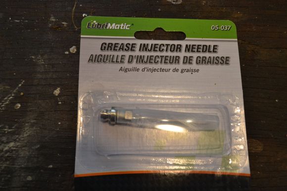 Here is the grease fitting needle package.  It cost about $6.  I used the needle to grease the other ball joints on the front suspension.