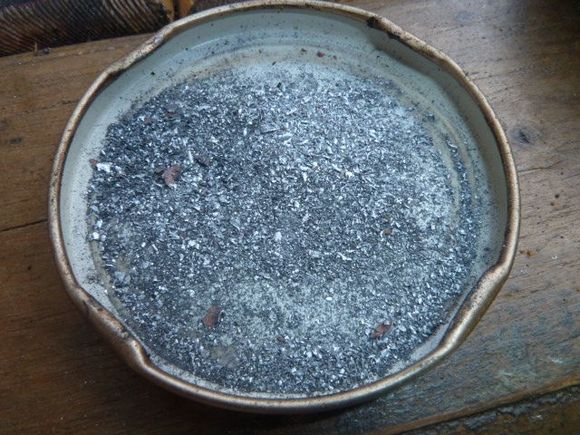 Swarf removed from RH & LH legs after drilling.