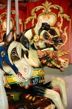 An antique carousel at the Heritage Museum