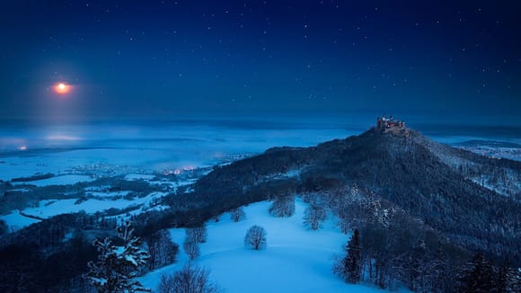 Hohenzollern Castle in the Moonlight